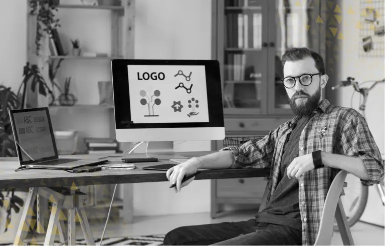 man designing a logo